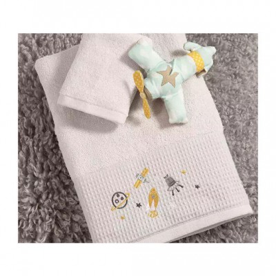 Nef-Nef Homeware Σετ Βρεφικές Πετσέτες 2τμχ My Universe Cloud 70x140cm Βάρους 420gr/m²