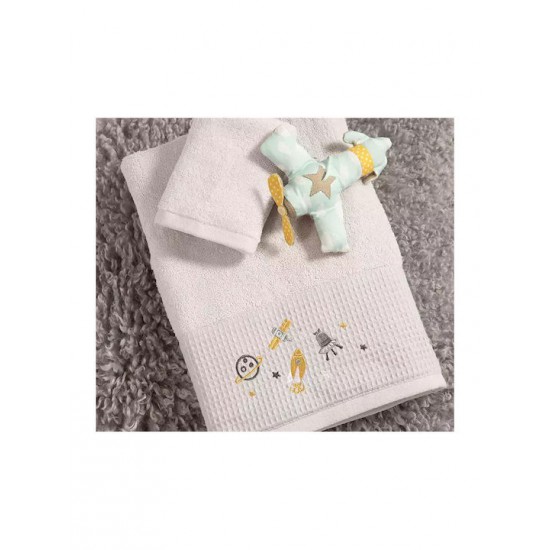 Nef-Nef Homeware Σετ Βρεφικές Πετσέτες 2τμχ My Universe Cloud 70x140cm Βάρους 420gr/m²