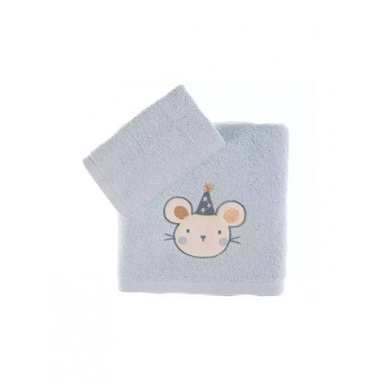 Nef-Nef Homeware Σετ Βρεφικές Πετσέτες 2τμχ Bamb Special Party Blue Βάρους 420gr/m²