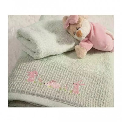 Nef-Nef Homeware Σετ Βρεφικές Πετσέτες 2τμχ Πράσινες Βάρους 420gr/m²