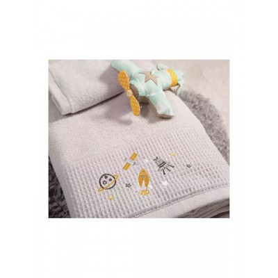 Nef-Nef Homeware Σετ Βρεφικές Πετσέτες 2τμχ My Universe Cloud 70x140cm Βάρους 420gr/m²