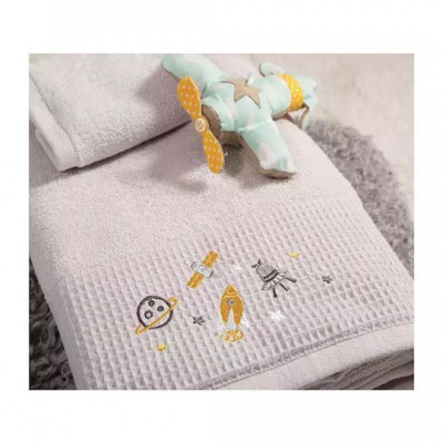 Nef-Nef Homeware Σετ Βρεφικές Πετσέτες 2τμχ My Universe Cloud 70x140cm Βάρους 420gr/m²