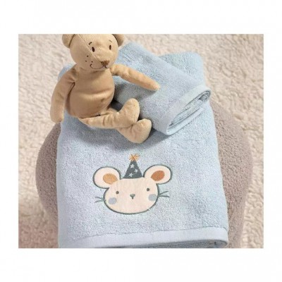 Nef-Nef Homeware Σετ Βρεφικές Πετσέτες 2τμχ Bamb Special Party Blue Βάρους 420gr/m²