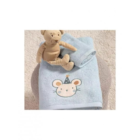 Nef-Nef Homeware Σετ Βρεφικές Πετσέτες 2τμχ Bamb Special Party Blue Βάρους 420gr/m²