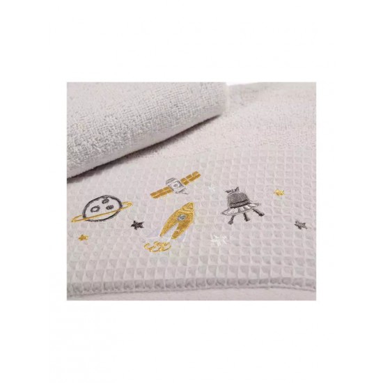 Nef-Nef Homeware Σετ Βρεφικές Πετσέτες 2τμχ My Universe Cloud 70x140cm Βάρους 420gr/m²
