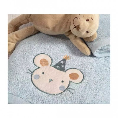 Nef-Nef Homeware Σετ Βρεφικές Πετσέτες 2τμχ Bamb Special Party Blue Βάρους 420gr/m²