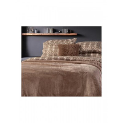 Nef-Nef Homeware Κουβέρτα Βελουτέ Υπέρδιπλη 230x240εκ. Velosso Beige