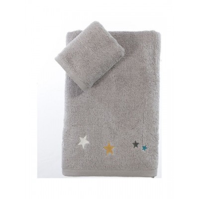 Nef-Nef Homeware Σετ Βρεφικές Πετσέτες 2τμχ Stars Above Γκρι Βάρους 420gr/m²