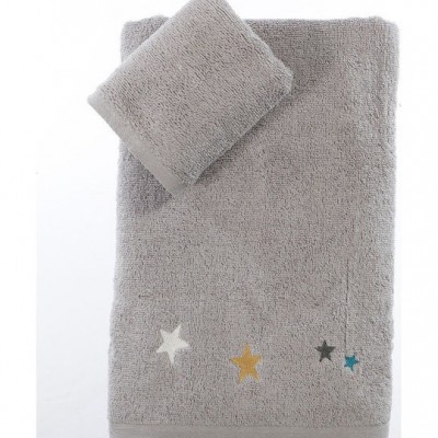 Nef-Nef Homeware Σετ Βρεφικές Πετσέτες 2τμχ Stars Above Γκρι Βάρους 420gr/m²