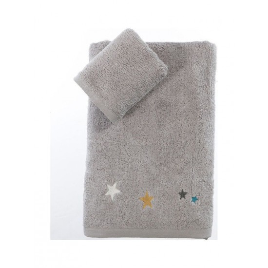 Nef-Nef Homeware Σετ Βρεφικές Πετσέτες 2τμχ Stars Above Γκρι Βάρους 420gr/m²