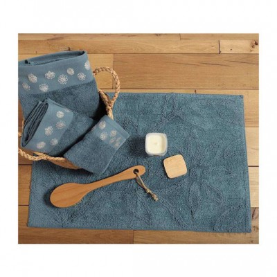 Nef-Nef Homeware Αντιολισθητικό Πατάκι Μπάνιου Βαμβακερό Anthem Smoke Blue 50x80εκ.