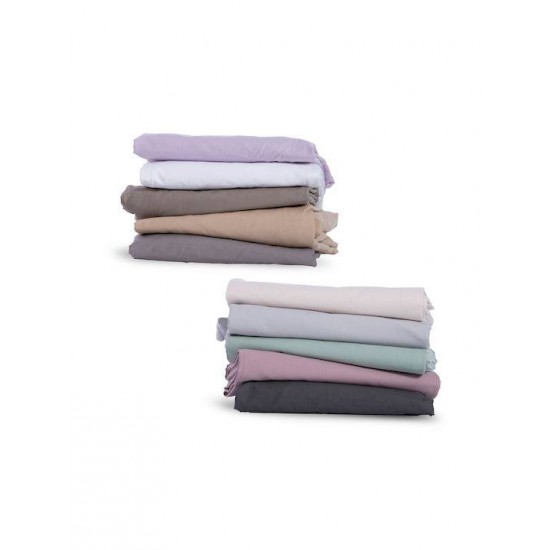 Nef-Nef Homeware Basic Σεντόνι Διπλό με Λάστιχο 140x200+30εκ. 1211-ecru