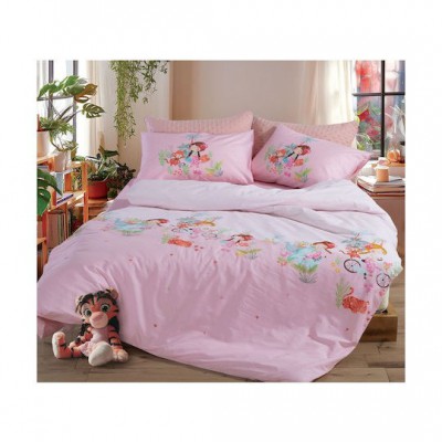 Nef-Nef Homeware Σετ Σεντόνια Μονά Βαμβακερά Welcome To India Lilac 170x260cm 3τμχ
