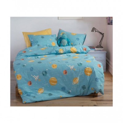 Nef-Nef Homeware Σετ Σεντόνια Μονά Βαμβακερά This Is My Galaxy This Is My Galaxy Blue 170x260cm 3τμχ