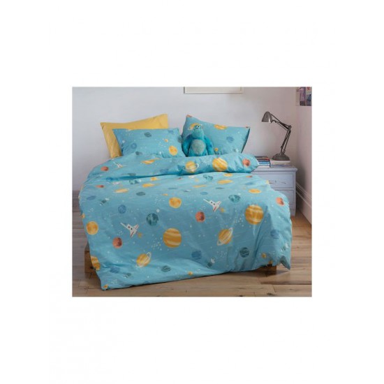 Nef-Nef Homeware Σετ Σεντόνια Μονά Βαμβακερά This Is My Galaxy This Is My Galaxy Blue 170x260cm 3τμχ