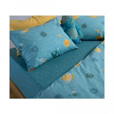 Nef-Nef Homeware Σετ Σεντόνια Μονά Βαμβακερά This Is My Galaxy This Is My Galaxy Blue 170x260cm 3τμχ