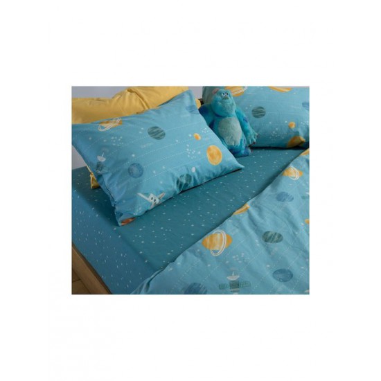 Nef-Nef Homeware Σετ Σεντόνια Μονά Βαμβακερά This Is My Galaxy This Is My Galaxy Blue 170x260cm 3τμχ