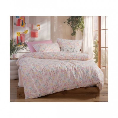 Nef-Nef Homeware Σετ Σεντόνια Μονά Βαμβακερά Blossom Day L.pink 170x260cm 3τμχ