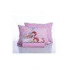 Nef-Nef Homeware Σετ Σεντόνια Μονά Βαμβακερά Welcome To India Lilac 170x260cm 3τμχ
