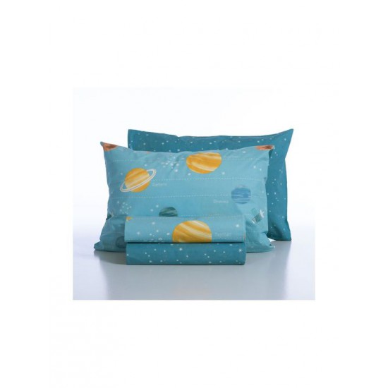 Nef-Nef Homeware Σετ Σεντόνια Μονά Βαμβακερά This Is My Galaxy This Is My Galaxy Blue 170x260cm 3τμχ
