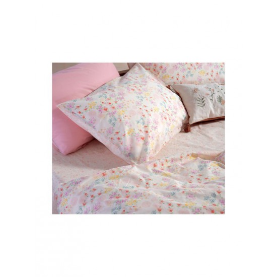 Nef-Nef Homeware Σετ Σεντόνια Μονά Βαμβακερά Blossom Day L.pink 170x260cm 3τμχ