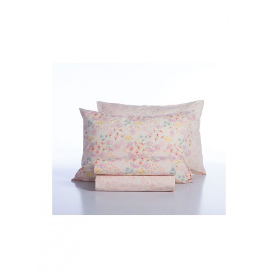 Nef-Nef Homeware Σετ Σεντόνια Μονά Βαμβακερά Blossom Day L.pink 170x260cm 3τμχ