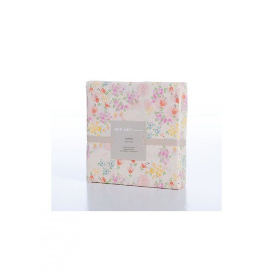 Nef-Nef Homeware Σετ Σεντόνια Μονά Βαμβακερά Blossom Day L.pink 170x260cm 3τμχ
