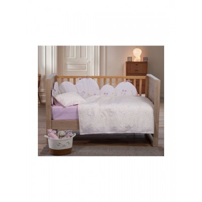 Nef-Nef Homeware Σετ Βρεφικά Σεντόνια Κούνιας Βαμβακερά Cute & Sweet Εκρού 120x170εκ. 3τμχ