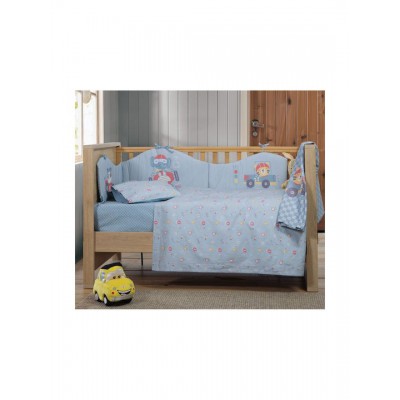 Nef-Nef Homeware Σετ Βρεφικά Σεντόνια Κούνιας Βαμβακερά Super Boy Μπλε 120x170εκ. 3τμχ