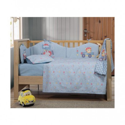 Nef-Nef Homeware Σετ Βρεφικά Σεντόνια Κούνιας Βαμβακερά Super Boy Μπλε 120x170εκ. 3τμχ