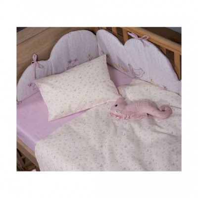 Nef-Nef Homeware Σετ Βρεφικά Σεντόνια Κούνιας Βαμβακερά Cute & Sweet Εκρού 120x170εκ. 3τμχ