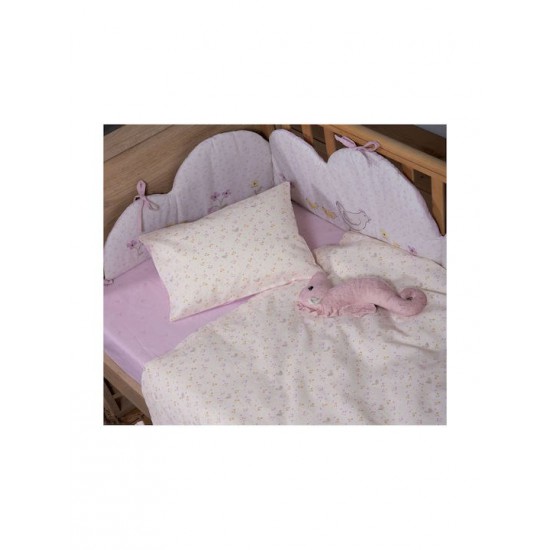 Nef-Nef Homeware Σετ Βρεφικά Σεντόνια Κούνιας Βαμβακερά Cute & Sweet Εκρού 120x170εκ. 3τμχ