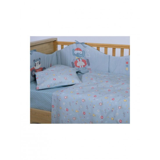 Nef-Nef Homeware Σετ Βρεφικά Σεντόνια Κούνιας Βαμβακερά Super Boy Μπλε 120x170εκ. 3τμχ