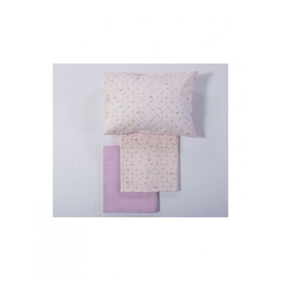 Nef-Nef Homeware Σετ Βρεφικά Σεντόνια Κούνιας Βαμβακερά Cute & Sweet Εκρού 120x170εκ. 3τμχ