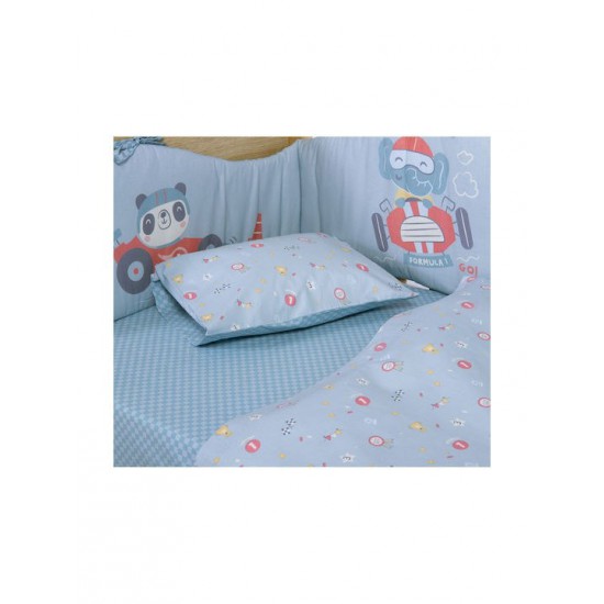 Nef-Nef Homeware Σετ Βρεφικά Σεντόνια Κούνιας Βαμβακερά Super Boy Μπλε 120x170εκ. 3τμχ