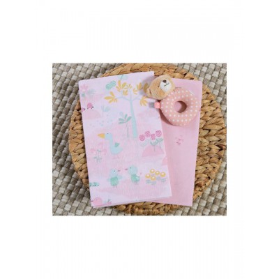 Nef-Nef Homeware Σετ Βρεφικά Σεντόνια Λίκνου Βαμβακερά Spring Happiness Ροζ 70x120εκ. 2τμχ
