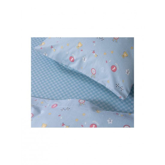 Nef-Nef Homeware Σετ Βρεφικά Σεντόνια Κούνιας Βαμβακερά Super Boy Μπλε 120x170εκ. 3τμχ