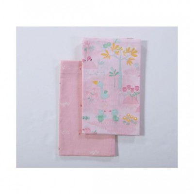Nef-Nef Homeware Σετ Βρεφικά Σεντόνια Λίκνου Βαμβακερά Spring Happiness Ροζ 70x120εκ. 2τμχ