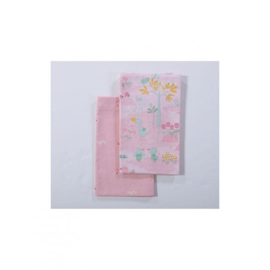 Nef-Nef Homeware Σετ Βρεφικά Σεντόνια Λίκνου Βαμβακερά Spring Happiness Ροζ 70x120εκ. 2τμχ
