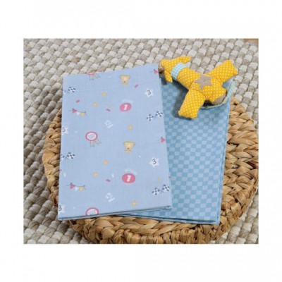 Nef-Nef Homeware Σετ Βρεφικά Σεντόνια Λίκνου Βαμβακερά Super Boy Μπλε 70x120εκ. 2τμχ