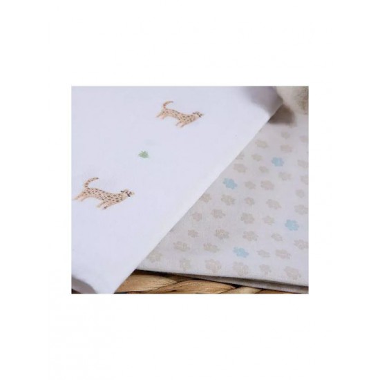 Nef-Nef Homeware Σετ Βρεφικά Σεντόνια Λίκνου Βαμβακερά Jungle In Motion Εκρού 70x120εκ.