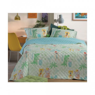 Nef-Nef Homeware Παιδικό Κουβερλί Μονό Jungle Music Green 180x240εκ.