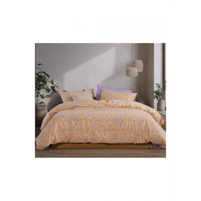 Nef-Nef Homeware Floriva Σετ Σεντόνια Υπέρδιπλα με Λάστιχο 160x200+35εκ. Κίτρινο (4τμχ)