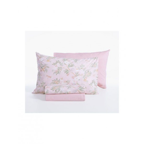 Nef-Nef Homeware Dreamel Σετ Σεντόνια Υπέρδιπλα με Λάστιχο 160x200+35εκ. Ροζ (4τμχ)