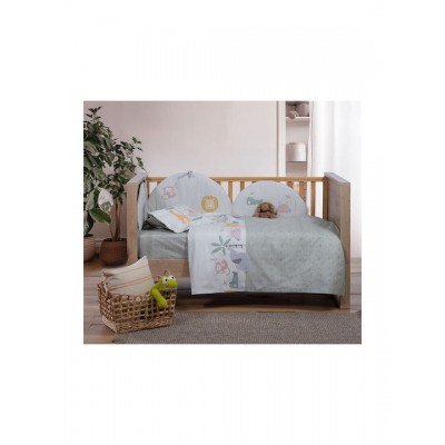 Nef-Nef Homeware Σετ Βρεφικά Σεντόνια Κούνιας Βαμβακερά Savana Πράσινα 120x170εκ. 3τμχ