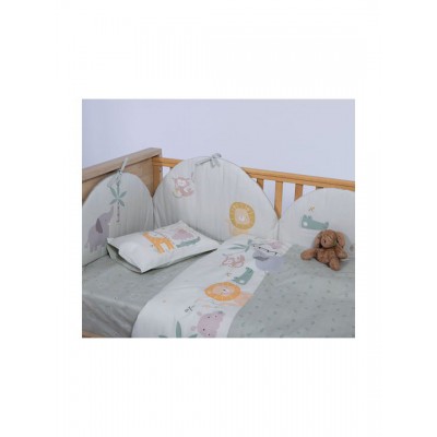 Nef-Nef Homeware Σετ Βρεφικά Σεντόνια Κούνιας Βαμβακερά Savana Πράσινα 120x170εκ. 3τμχ