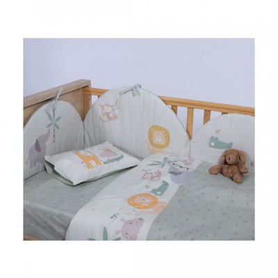 Nef-Nef Homeware Σετ Βρεφικά Σεντόνια Κούνιας Βαμβακερά Savana Πράσινα 120x170εκ. 3τμχ