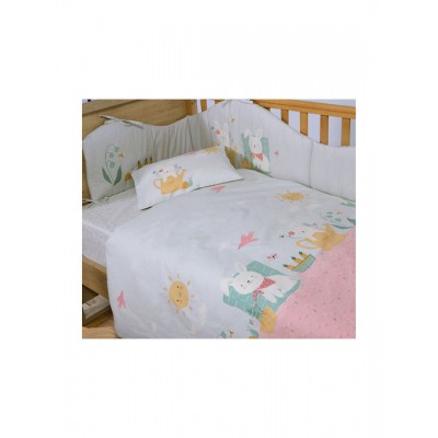 Nef-Nef Homeware Σετ Βρεφικά Σεντόνια Κούνιας Βαμβακερά Pic Nic Together Τιρκουάζ 120x170εκ.