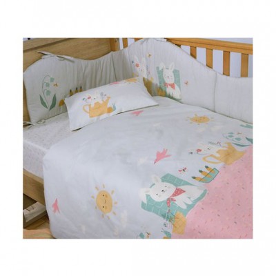 Nef-Nef Homeware Σετ Βρεφικά Σεντόνια Κούνιας Βαμβακερά Pic Nic Together Τιρκουάζ 120x170εκ.