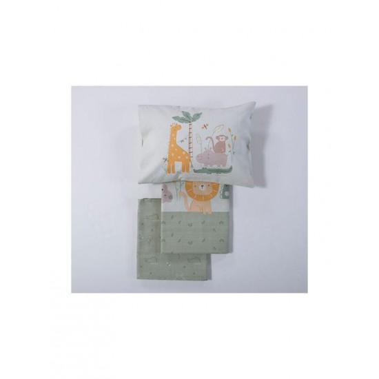 Nef-Nef Homeware Σετ Βρεφικά Σεντόνια Κούνιας Βαμβακερά Savana Πράσινα 120x170εκ. 3τμχ